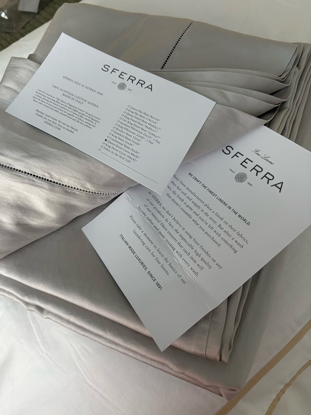 New SFERRA GIZA 45 1840 TC SATEEN Cotton Queen duvet Cover $2499 Retail TIN - Picture 7 of 10